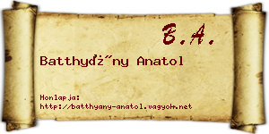 Batthyány Anatol névjegykártya